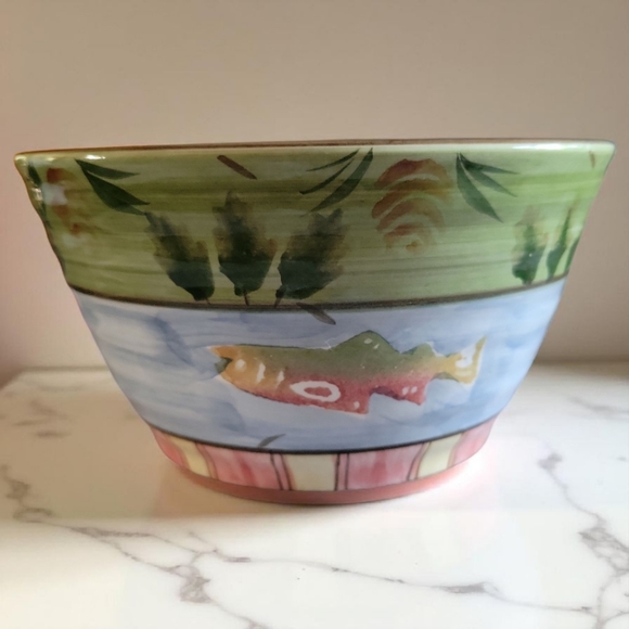 Vtg Home Trends Bella Ceramica Timberline Earthenware Coupe Soup Bowl - Picture 4 of 14